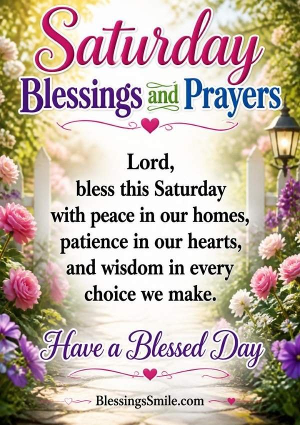 Saturday Blessings and Prayers
