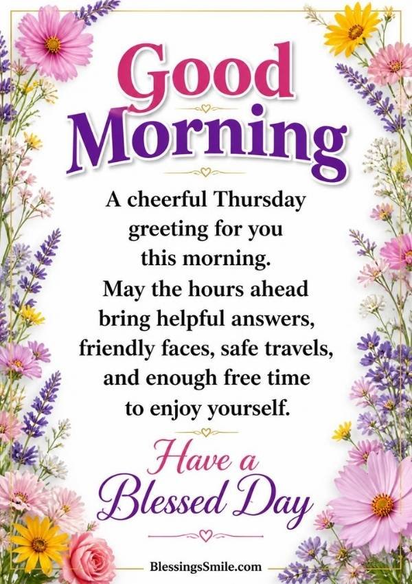 Good Morning Thursday Inspirational Blessings