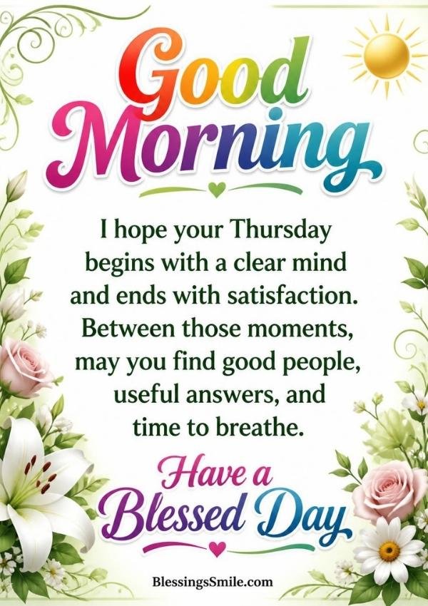 Positive Good Morning Thursday Blessings